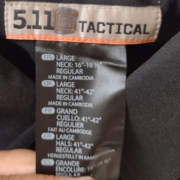 5.11 Tactical Merino Wool Black Short Sleeve Work Shirt Men's Large Uniform - Picture 8 of 10